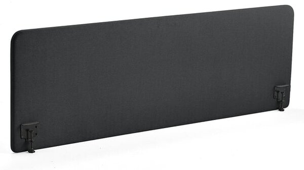 AJ Produkty Stolový paraván ZONE, černé svorky, 2000X650x36 mm, potah Rivet, antracitově šedá