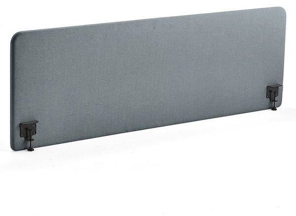 AJ Produkty Stolový paraván ZONE, černé svorky, 2000X650x36 mm, potah Rivet, modrošedá