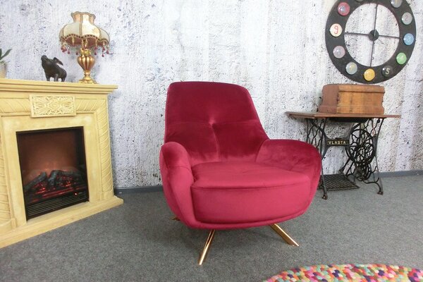 (2985) ELEGANZA elegantní křeslo bordó
