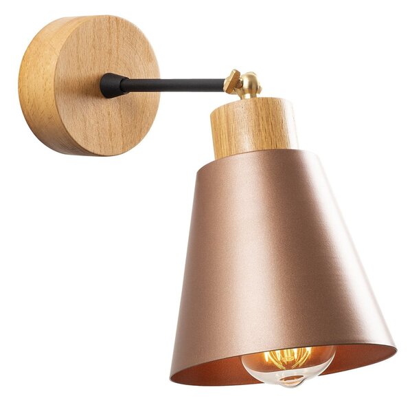 Nástěnné svítidlo v měděné barvě/v přírodní barvě ø 14 cm Manavgat – Opviq lights