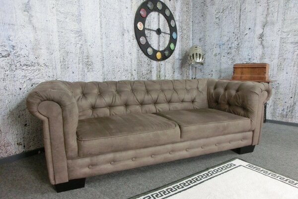 (3013) CHELLI Chesterfield pohovka hnědá