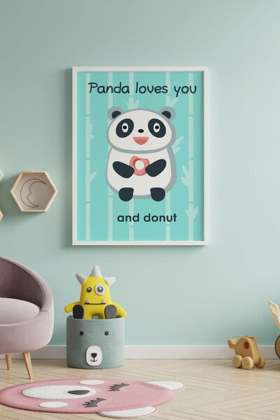 Panda má tě rada a koblihu taky Samolepící 70 x 100 cm
