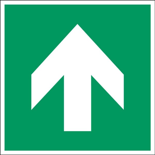 AJ Produkty Směrová šipka 90° - značka, zelená, PES, samolepicí, 100x100 mm
