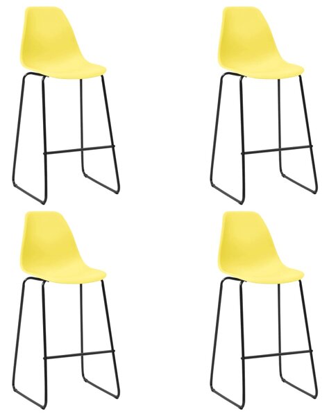 Barové židle 4 ks žluté plast