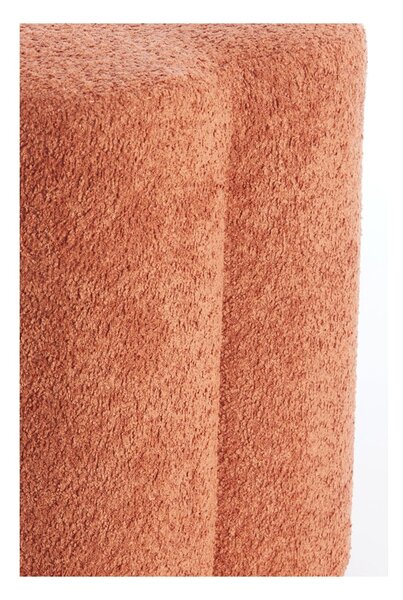 Oranžový taburet z textilie bouclé Nalani – Light & Living