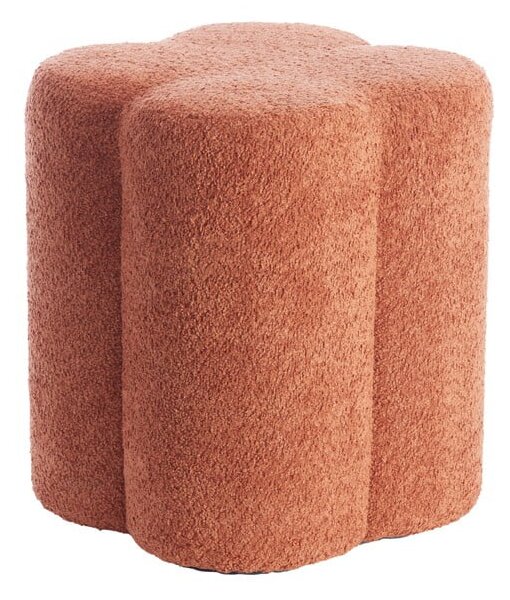 Oranžový taburet z textilie bouclé Nalani – Light & Living