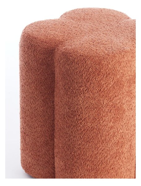 Oranžový taburet z textilie bouclé Nalani – Light & Living