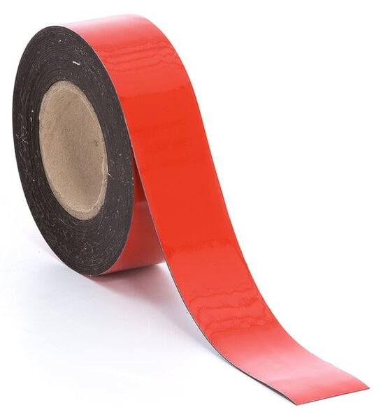 AJ Produkty Popisovatelná magnetická páska, 50 mm, délka 20 m, červená