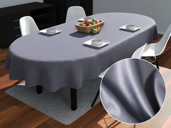 Biante Oválný bavlněný saténový ubrus ST-003 Modrošedý 100x140 cm