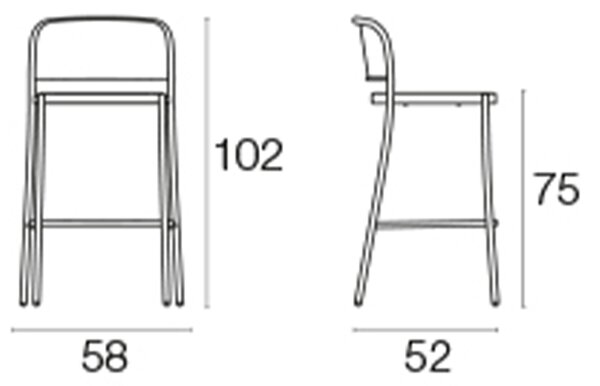 EMU designové zahradní barové židle Café (75 cm)