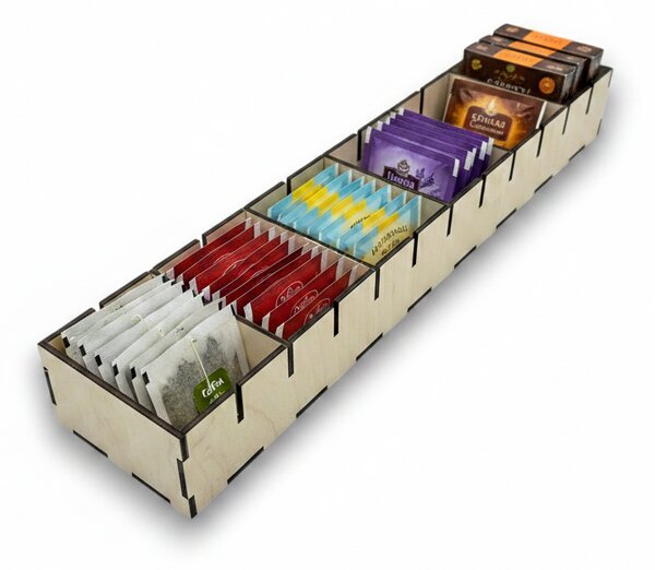 Usporadejto.cz Organizér do šuplíku s přepážkami, vložka do zásuvky, dřevěný VASKY, 45,5 x 10 x 6 cm