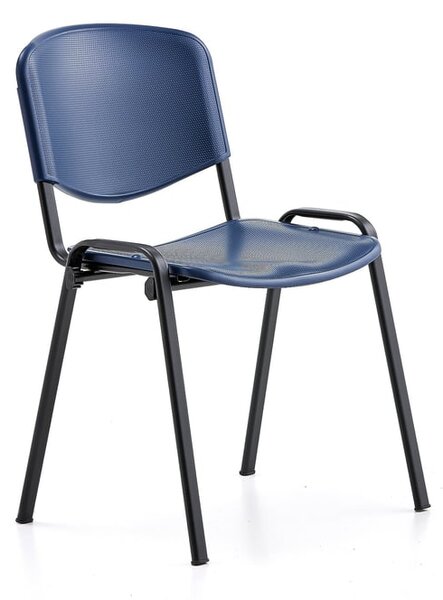 AJ Produkty Židle NELSON, plastový sedák, černá, modrá