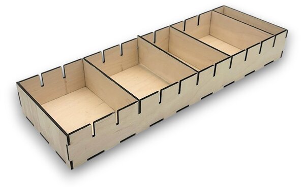 Usporadejto.cz Organizér do šuplíku s přepážkami, vložka do zásuvky, dřevěný VASKY, 45,5 x 15 x 6 cm