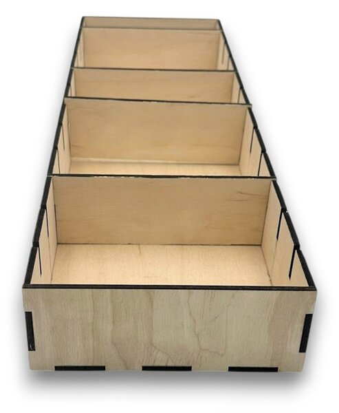 Usporadejto.cz Organizér do šuplíku s přepážkami, vložka do zásuvky, dřevěný VASKY, 45,5 x 15 x 6 cm