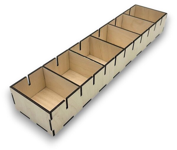 Usporadejto.cz Organizér do šuplíku s přepážkami, vložka do zásuvky, dřevěný VASKY, 45,5 x 10 x 6 cm