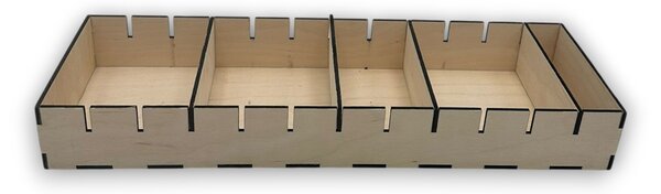 Usporadejto.cz Organizér do šuplíku s přepážkami, vložka do zásuvky, dřevěný VASKY, 45,5 x 15 x 6 cm