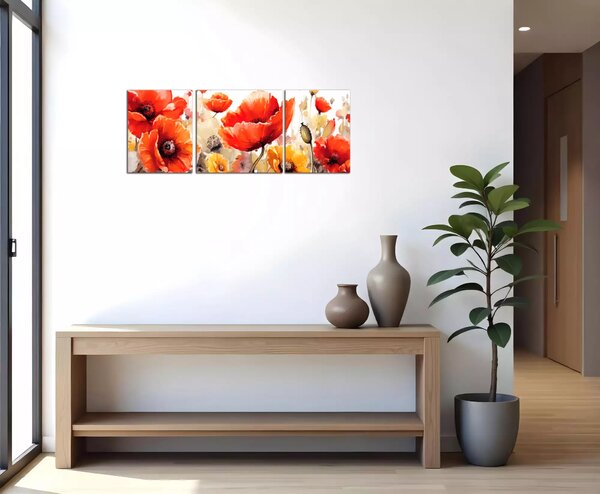 Obraz na plátně Červené a oranžové máky