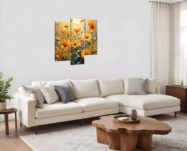 Obraz na plátně Žluté a oranžové květy