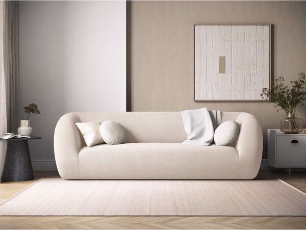 Krémová pohovka z textilie bouclé 230 cm Essen – Cosmopolitan Design