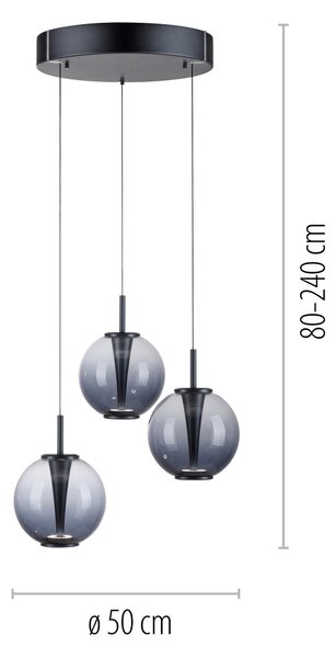 STROPNÍ ZÁVĚSNÉ LED SVÍTIDLO, 50/50/240 cm Neuhaus PURE