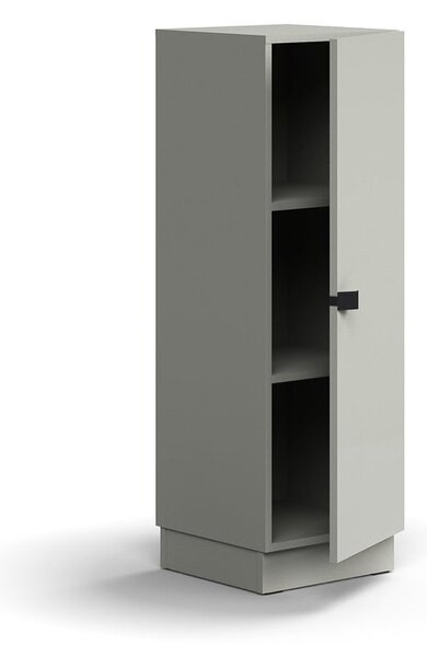 AJ Produkty Policová skříň QBUS, 2 police, sokl, úchytka, 1252x400x420 mm, světle šedá
