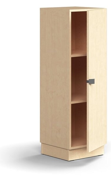 AJ Produkty Policová skříň QBUS, 2 police, sokl, úchytka, 1252x400x420 mm, bříza