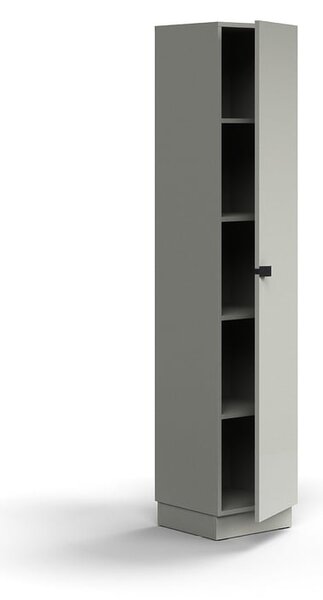 AJ Produkty Policová skříň QBUS, 4 police, sokl, úchytka, 2020x400x420 mm, světle šedá