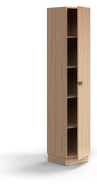 AJ Produkty Policová skříň QBUS, 4 police, sokl, úchytka, 2020x400x420 mm, dub