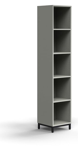 AJ Produkty Regál QBUS, 4 police, nohy, 2020x400x400 mm, černá, světle šedá