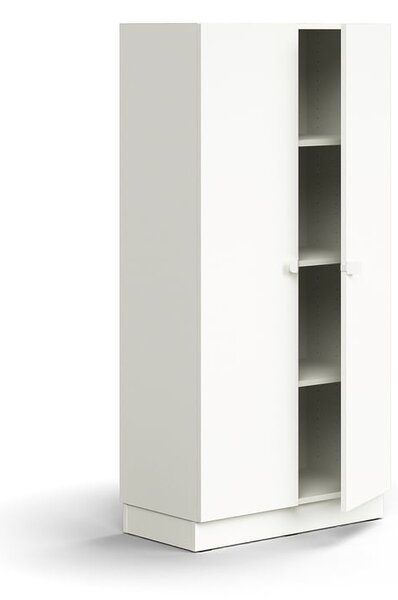 AJ Produkty Policová skříň QBUS, 3 police, sokl, úchytky, 1636x800x420 mm, bílá