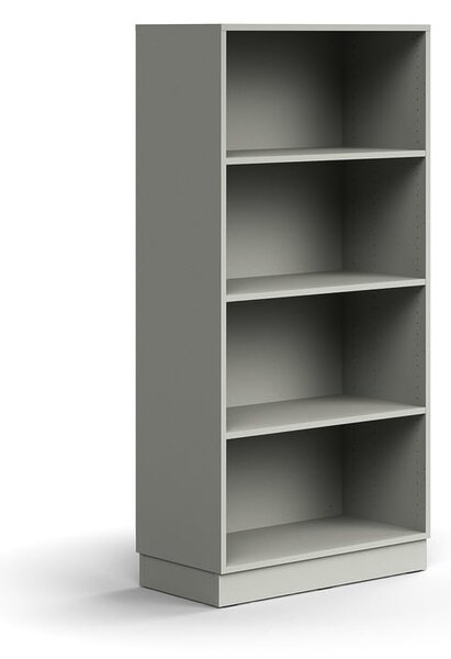 AJ Produkty Regál QBUS, 3 police, sokl, 1636x800x400 mm, světle šedá