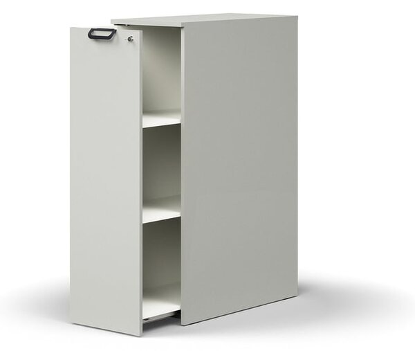 AJ Produkty Výsuvná skříňka QBUS, levá, s úchytkou, 1250x400x800 mm, světle šedá