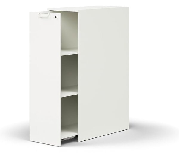 AJ Produkty Výsuvná skříňka QBUS, levá, s úchytkou, 1250x400x800 mm, bílá
