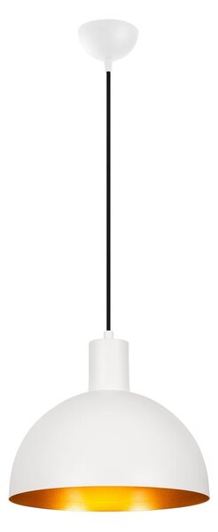 Závěsné svítidlo v bílé a zlaté barvě s kovovým stínidlem ø 30 cm Sivani – Opviq lights