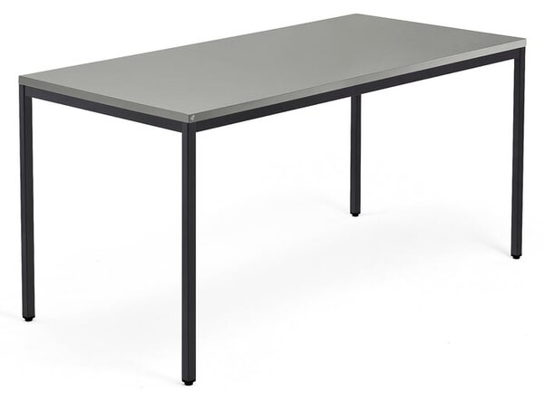 AJ Produkty Psací stůl QBUS, 4 nohy, 1600x800 mm, černý rám, světle šedá