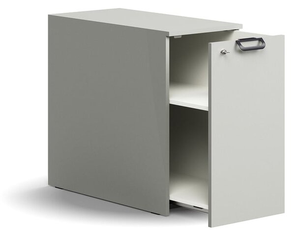 AJ Produkty Výsuvná skříňka QBUS, pravá, s úchytkou, 740x400x800 mm, světle šedá