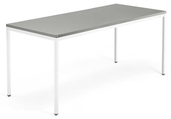 AJ Produkty Psací stůl QBUS, 4 nohy, 1800x800 mm, bílý rám, světle šedá