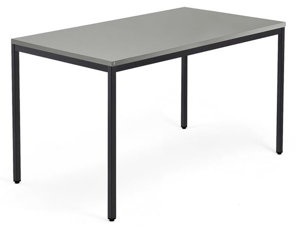 AJ Produkty Psací stůl QBUS, 4 nohy, 1400x800 mm, černý rám, světle šedá