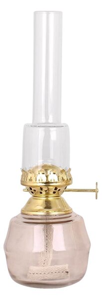 Skleněná petrolejová lampa Majken Ash Rose Brass Small