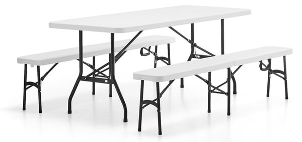 AJ Produkty Sestava KLARA, 1 skládací stůl 1830x760 mm + 2 skládací lavice
