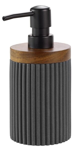Antracitový dávkovač mýdla z polyresinu 350 ml Niagara – douceur d'intérieur
