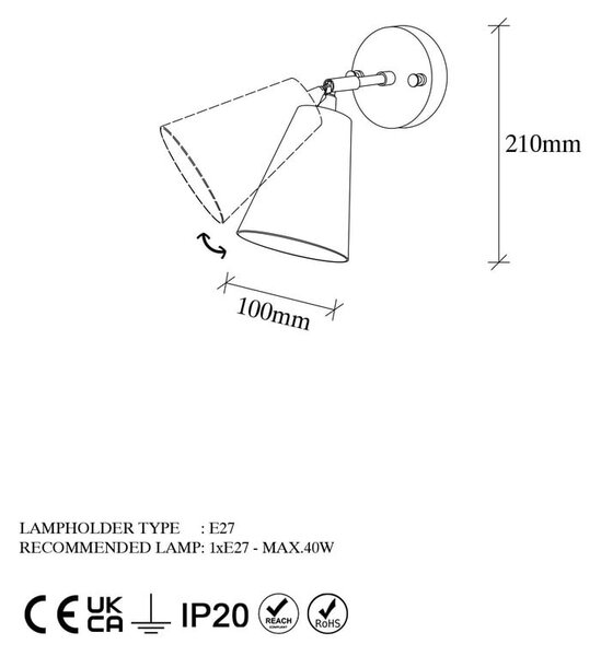 Nástěnné svítidlo ve zlaté barvě ø 10 cm Evander – Opviq lights