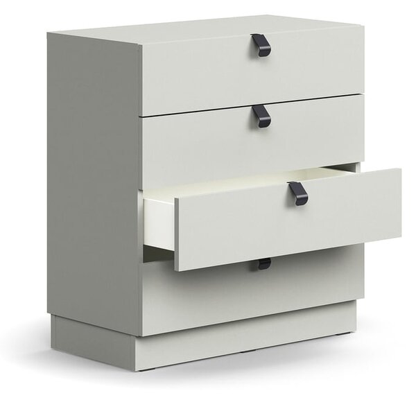 AJ Produkty Skříňka se zásuvkami QBUS, 4 zásuvky, sokl, úchytky, 868x800x400 mm, světle šedá
