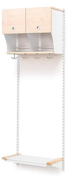 AJ Produkty Šatní stěna JEPPE, 2 boxy, 1790x600x310 mm, bříza/bílá
