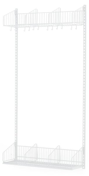 AJ Produkty Šatní stěna TRÅD, nástěnná, 900x2000 mm, bílá