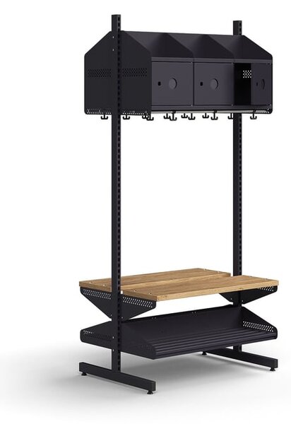 AJ Produkty Šatní stěna ENTRY, 6 kovových dvířek s přípravou pro označení, 1800x900x600 mm, antracitová