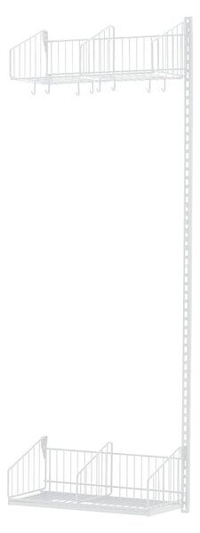 AJ Produkty Šatní stěna TRÅD, nástěnná, přídavná sekce, 600x2000 mm, bílá