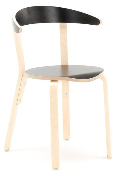 AJ Produkty Dřevěná židle LINUS, výška sedáku 450 mm, lamino, černá