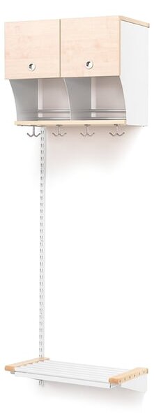AJ Produkty Šatní stěna JEPPE, přídavná sekce, 2 boxy, 1790x600x310 mm, bříza/bílá
