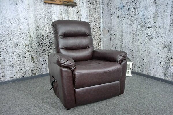 (3224) (1xM.) BRAUN elektrické TV relax polohovací křeslo hnědé